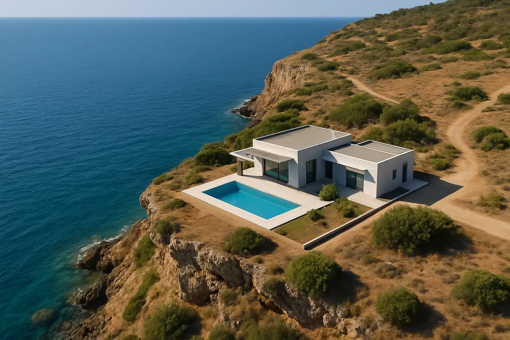Coastal Aerial of a Clifftop Home