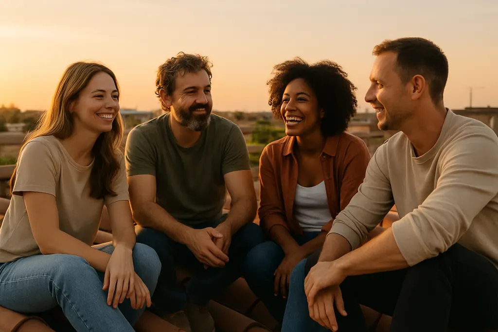Rooftop Sunset with Friends