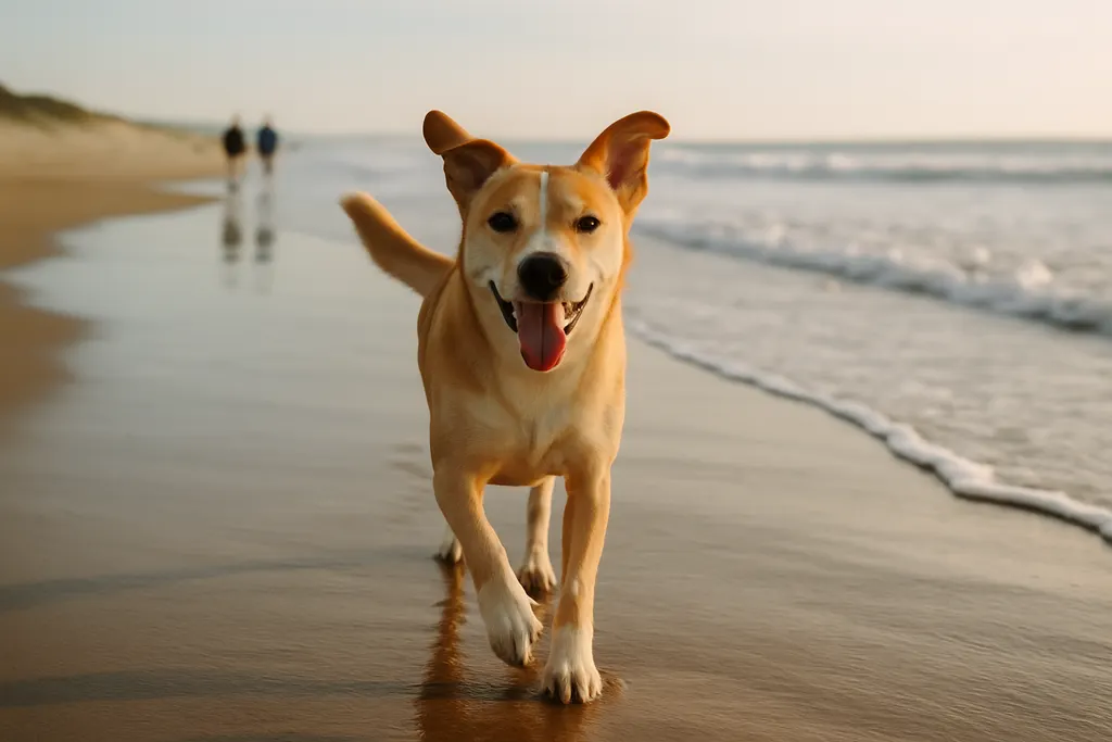 Dog on a Beach Walk